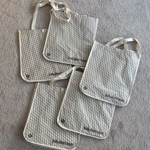 Set of Lululemon White reusable Tote Bags
